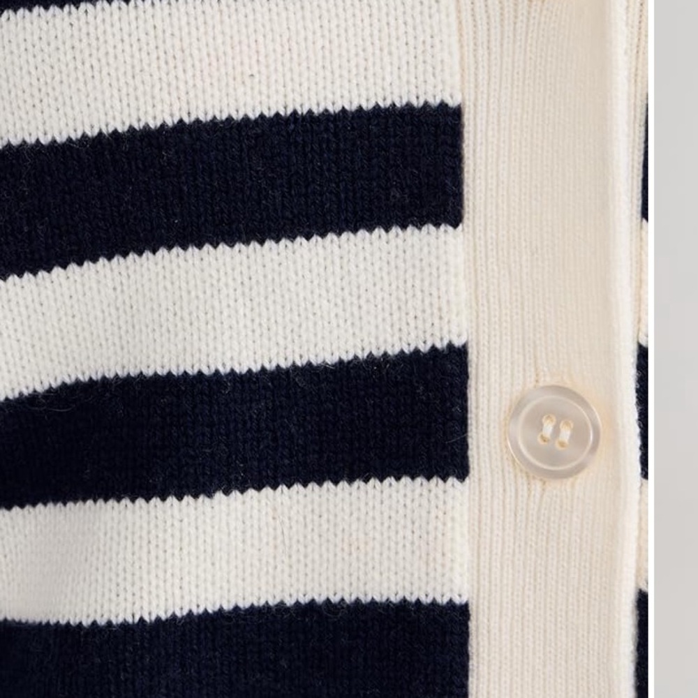 KULE Navy and Cream Striped Cardigan Brand New. - Picture 3 of 6